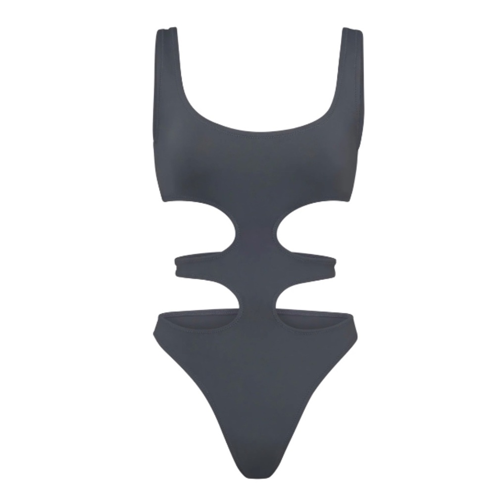 Skims Swim Tank monokini gunmetal XL